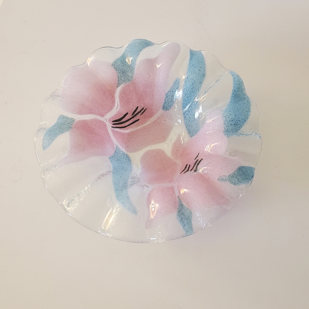 Artisan Sydenstricker Cape Cod Beach 4 berry Vintage serving Fused Glass bowls